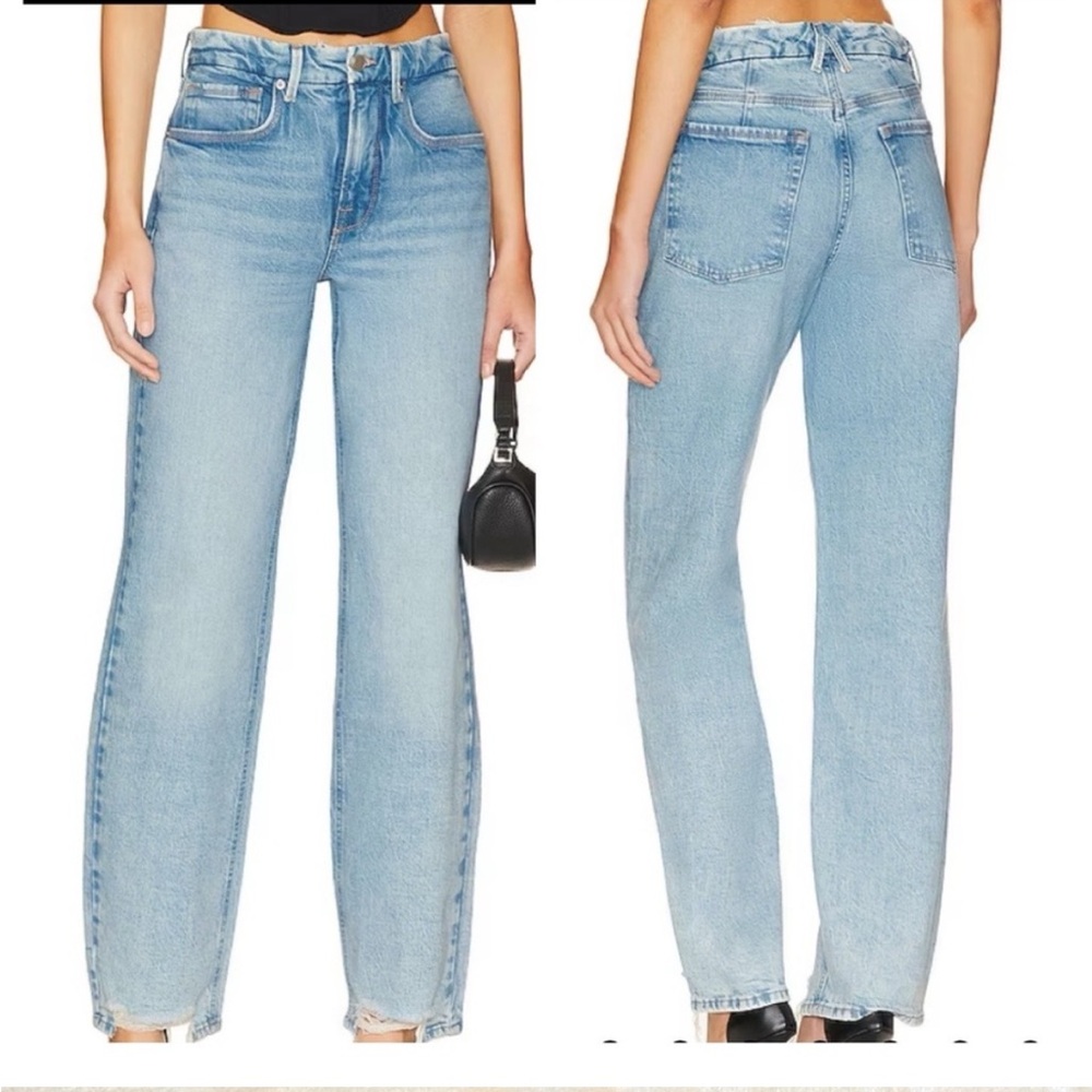 GOOD AMERICAN GOOD 90’S HIGH RISE WIDE LEG JEANS NWT